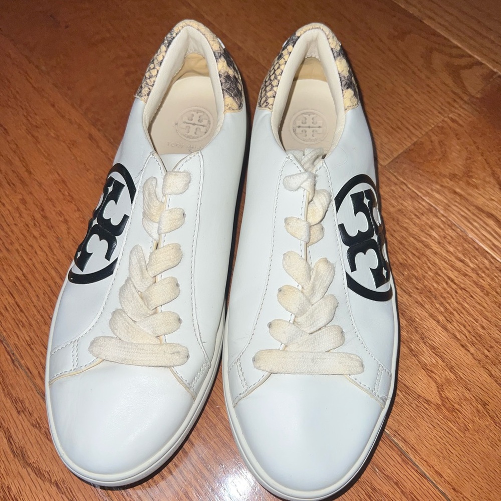 Tory Burch White and Black Sneakers